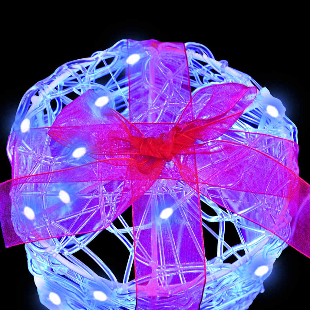 Gift Box Decoration 3 pcs Blue 20 x 20 x 21 cm Acrylic